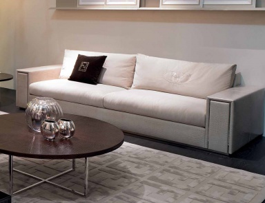 Dreibettzimmer Sofa in Lederpolsterung Albert