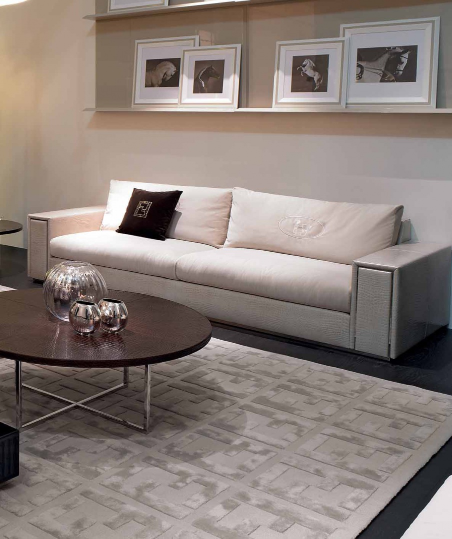 Dreibettzimmer Sofa in Lederpolsterung Albert