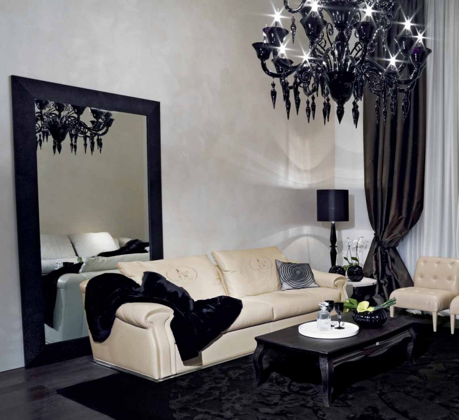 Dreibettzimmer Sofa in Lederpolsterung Polo Club