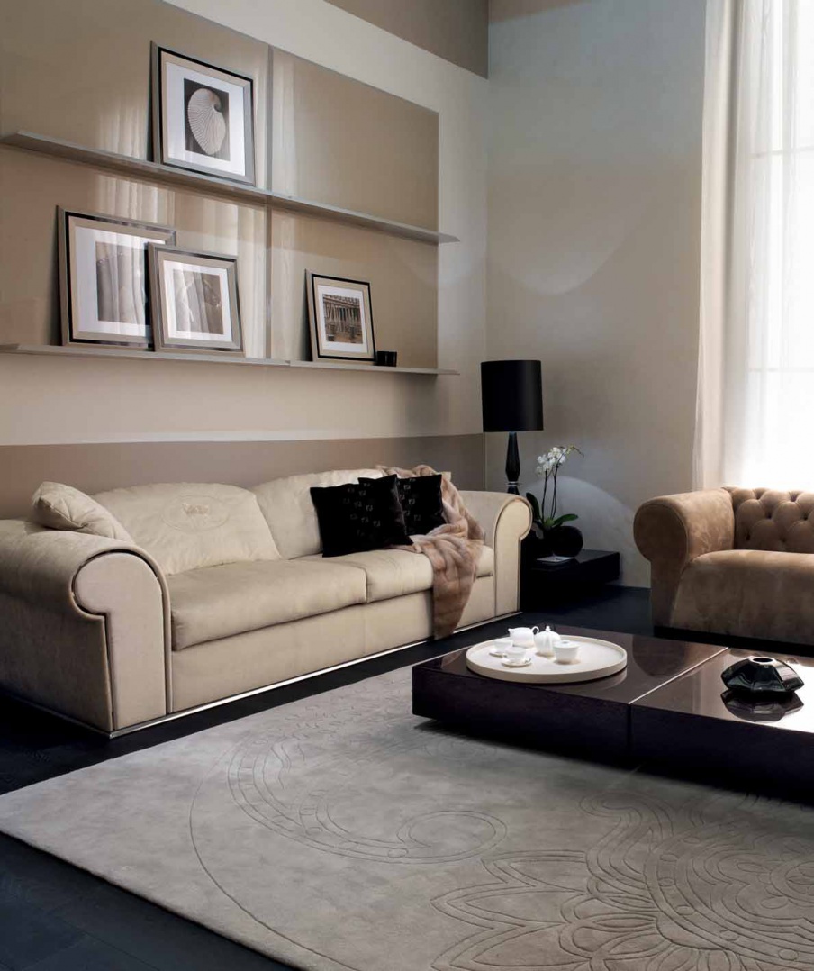 Dreibettzimmer Sofa in Lederpolsterung Lara