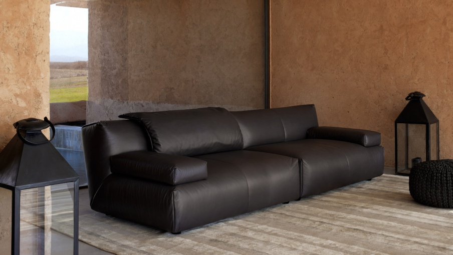 Dreibettzimmer Sofa in Lederpolsterung