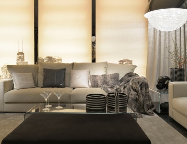 Dreibettzimmer Sofa in der Textil-Polsterung