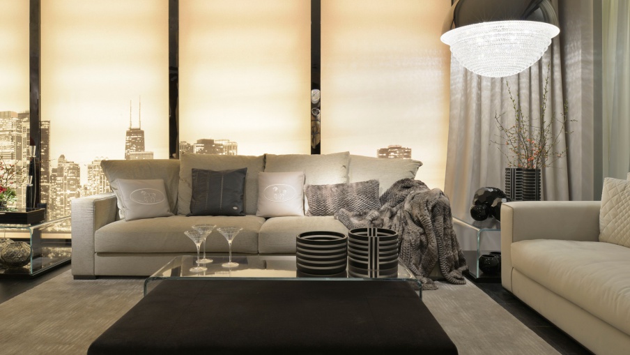 Dreibettzimmer Sofa in der Textil-Polsterung
