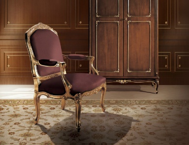 Stuhl mit Textil-Polster Vivaldi, Angelo Cappellini (Schlafzimmer Barock, Rokoko)