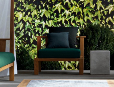 Sessel aus Teakholz in der Textil-Polsterung InOut 06, Gervasoni