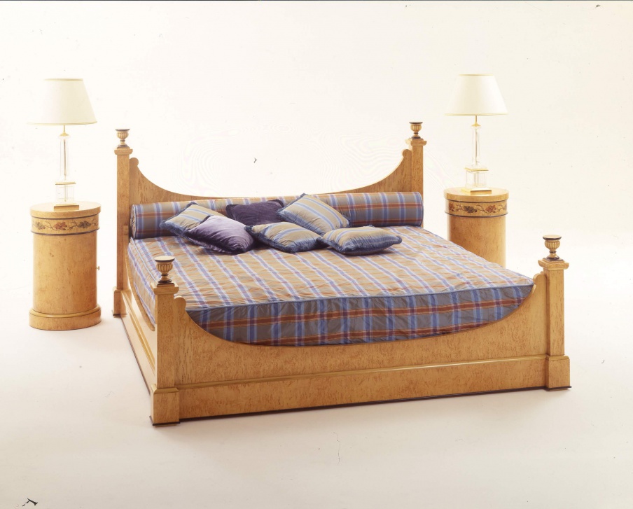 Doppelbett aus Naturholz Wien, Colombo Stile
