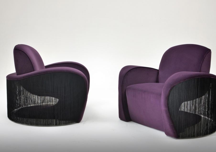 Sessel Rive Gauche aus Naturholz, Colombo Stile