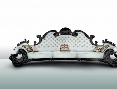 Sofa mit Lederbezug halbrunde Esmeralda, Colombo Stile
