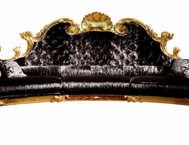 Sofa halbrund mit geschweiften Rückenlehne Esmeralda, Colombo Stile