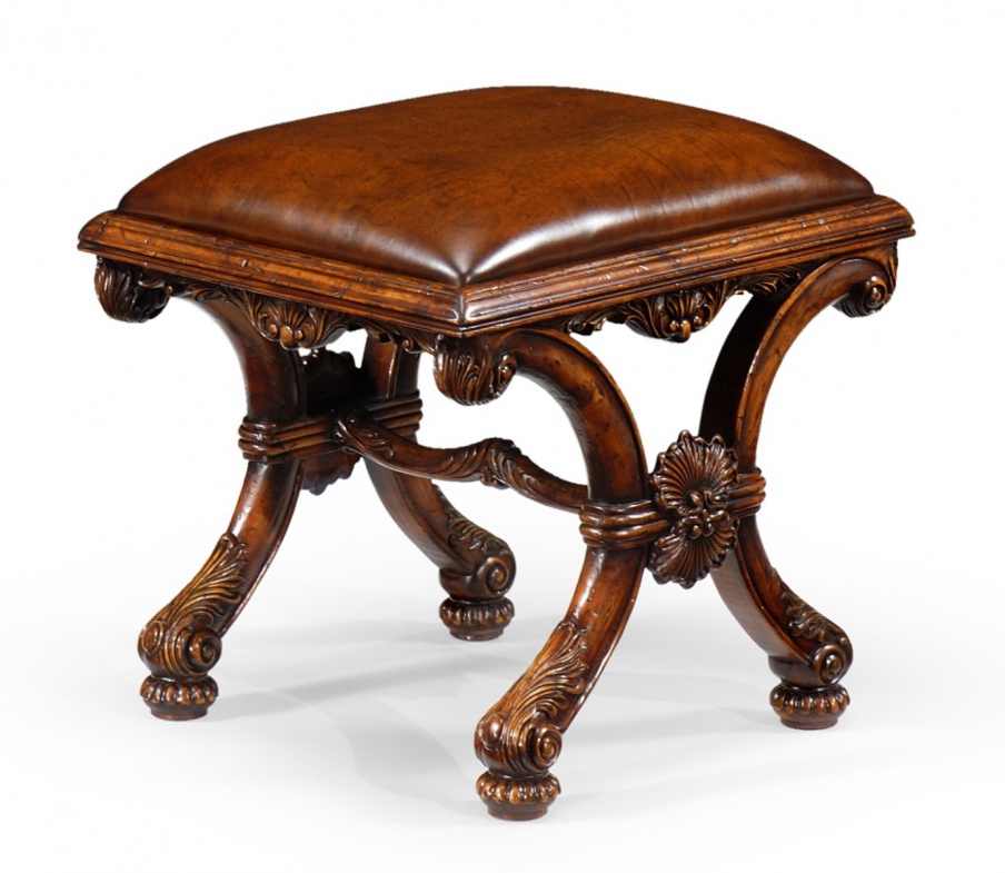 Hocker mit Leder Sitzbank Windsor, Jonathan Charles