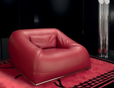 Sessel Best Polster aus echtem Leder, Formitalia