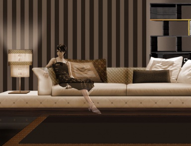 Vierbettzimmer Sofa in der Textil-Polsterung, Formitalia