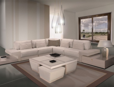 Ecksofa in Lederpolsterung, Formitalia