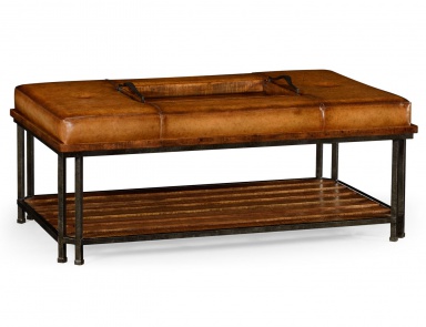 Hocker Beistelltisch mit Lederbezug Huntingdon, Jonathan Charles (die Möbel im Schlafzimmer country, country-Stil)