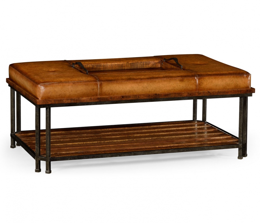 Hocker Beistelltisch mit Lederbezug Huntingdon, Jonathan Charles