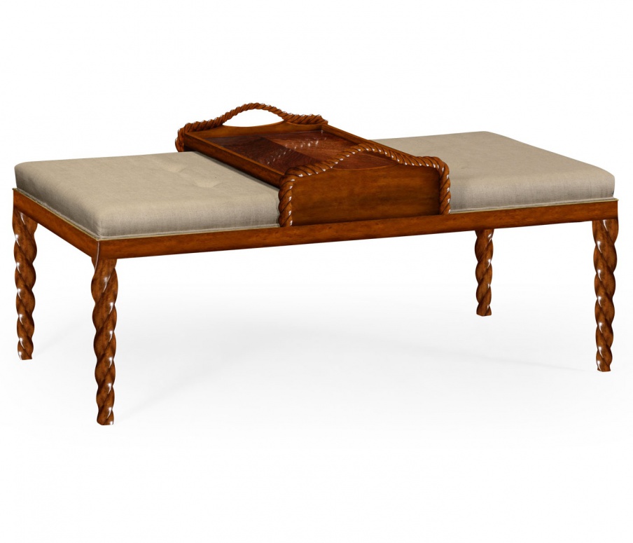 Hocker Beistelltisch mit Leder-oder Textil-Polster Twist, Jonathan Charles