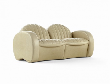 Sofa auf Holzrahmen gepolstert Leder Botero, Mascheroni