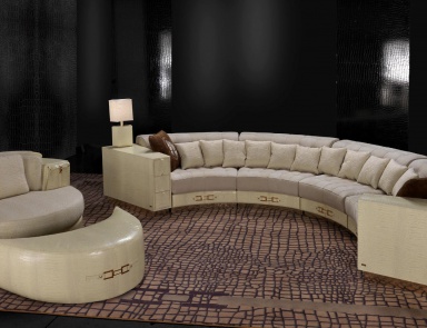 Wohnzimmer (Garnitur für das Wohnzimmer) Modern Sitting , Formitalia (halbrunde Sofa rund)