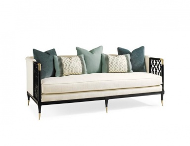 Sofa Lattice Entertain You mit Rahmen aus Holz und Metall, Caracole