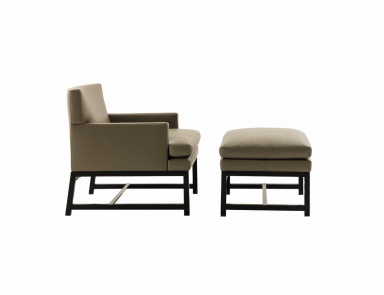 Sessel mit Hocker Flynt, Minotti