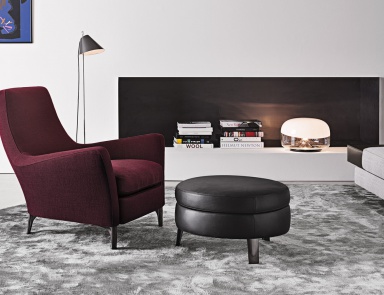 Sessel mit Hocker Denny, Minotti