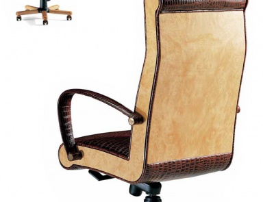 Bürostuhl mit Bezug aus echtem Leder, Elledue
