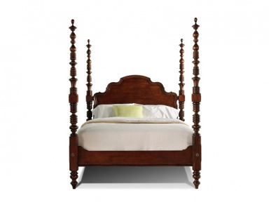 Doppelbett Classic Cherry, Harden (Rattan Bett, Wicker)