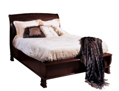 Doppelbett Classic Cherry, Harden (Rattan Bett, Wicker)