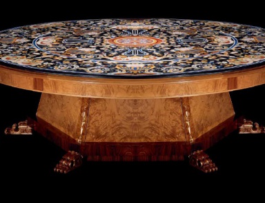 Runder Tisch W005, Zanaboni (Möbel für den Kabinett des Barock, Rokoko)