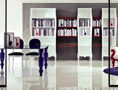 Bibliothek aus Massivholz Sinfonia La Diesis, Moda (italienische Möbel für die Bibliothek aus Massivholz)