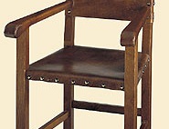 Stuhl mit ledernem Sitz - DOLFI