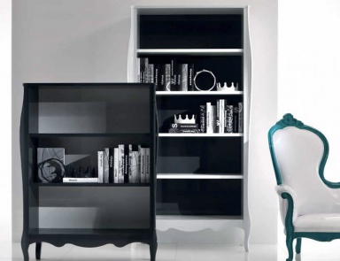 Bibliothek aus Massivholz Sinfonia La Bemolle, Moda (italienische Möbel für die Bibliothek aus Massivholz)