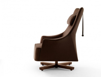 Sessel rotierenden Polstern aus Leder oder Textil Mobius, Giorgetti