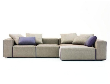 Modulares Sofa gepolstert in Leder oder Stoff Field, Moroso