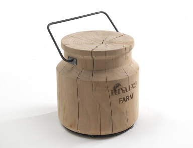 Hocker aus Holz Secchiolatte, Riva 1920