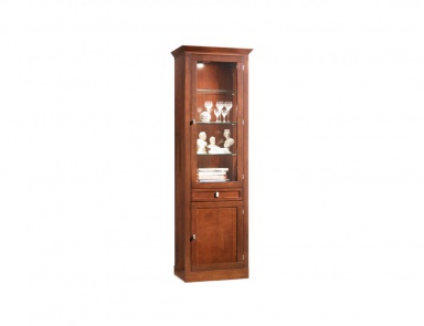 Vitrine mit Schublade aus Lindenholz Sophia Selva