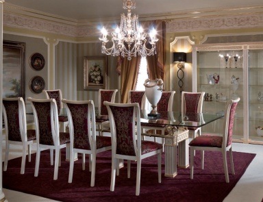 Esszimmer (Garnitur für das Esszimmer aus Massivholz Exedra Gold, Turri
