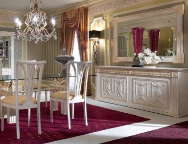 Esszimmer (Garnitur für das Esszimmer aus Massivholz Exedra Gold, Turri