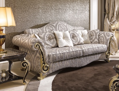 Sofa Dreibettzimmer auf einem Rahmen aus massivem Holz Baroque, Turri