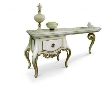 Konsolentisch aus Holz in der Farbe Elfenbein Baroque, Turri