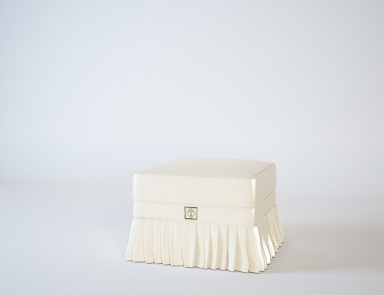 Hocker quadratisch aus Holz-Couture, Turri (glamorous Polstermöbel)