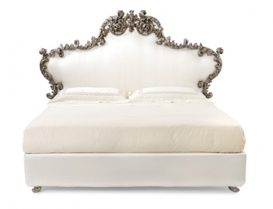 Doppelbett aus Naturholz, Roberto Giovannini (Schlafzimmer Barock, Rokoko)