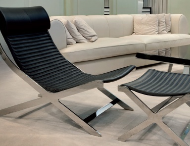 Liegestuhl mit Hocker für die Füße Biarritz, Ipe Cavalli (Sonnenliege)
