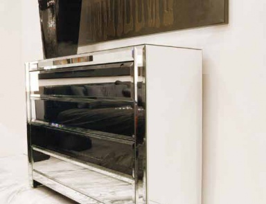 Konsole aus Holz und Glasscheibe Midnight, Visionnaire