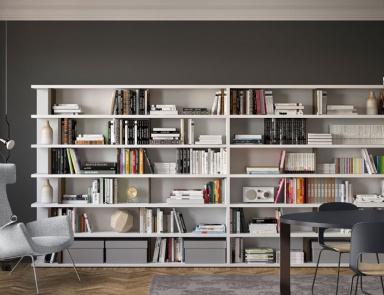 Bibliothek aus Holz Spazioteca, Pianca (italienische Möbel für die Bibliothek aus Massivholz)
