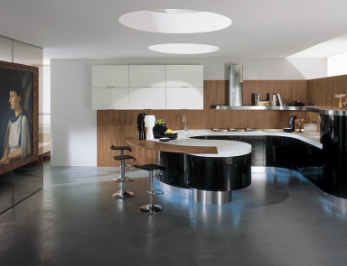 Garnitur Ecke für die Küche mit Frühstücksbar Domina Laccato, Aster Cucine (Küche-Insel)