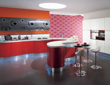 Küche (Garnitur für die Küche) Aster Cucine, Domina, Laccato (Möbel pop-Art)
