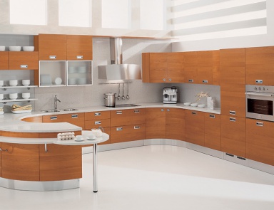 Garnitur für Küche Ecke Aster Cucine, Domina, Ciliegio