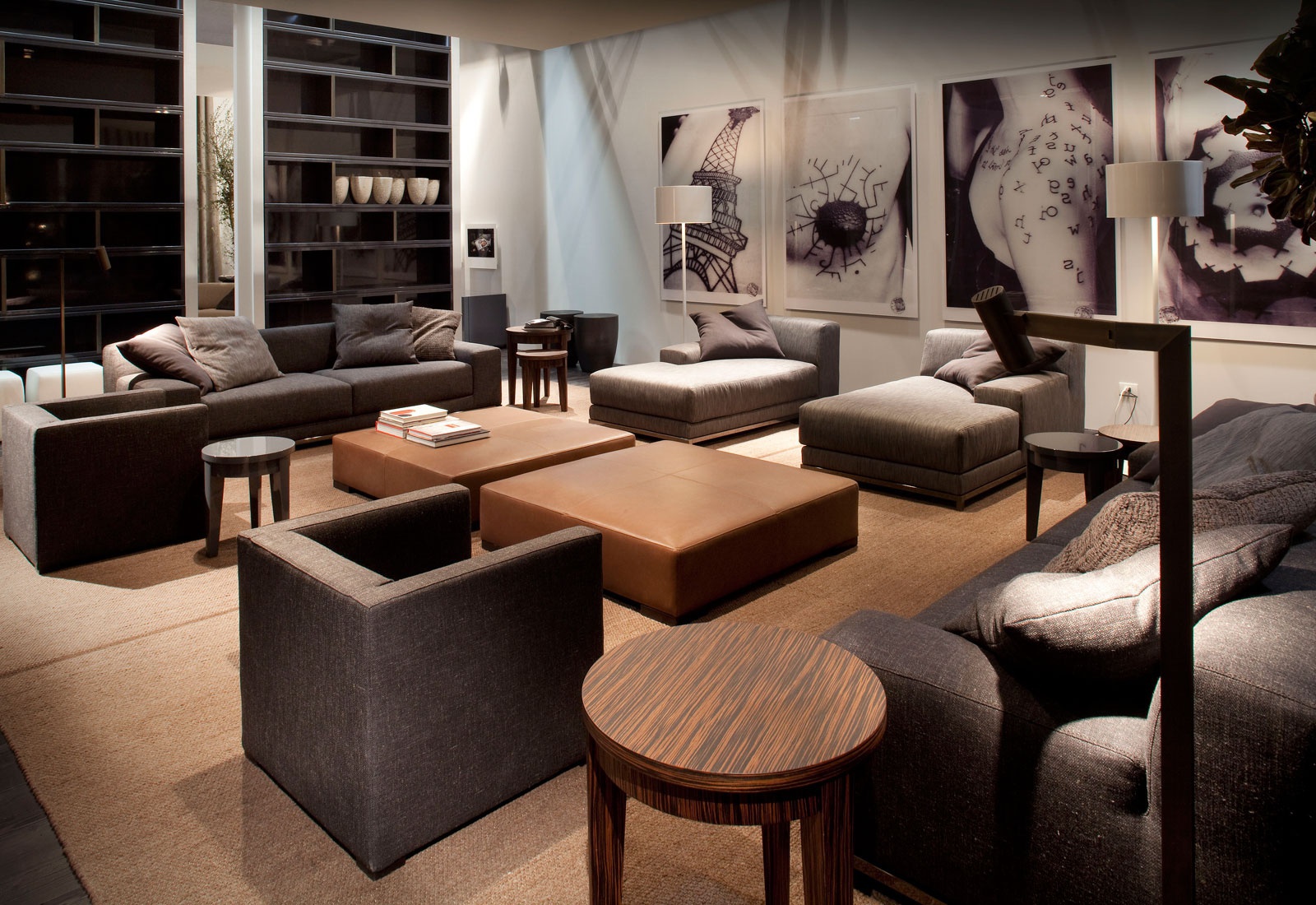 Sofa Zweisitzer Freeman mit Rahmen aus Holz und Metall, Meridiani