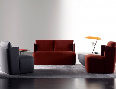 Zweisitzer Sofa Keaton Fit, Meridiani (rotes Sofa)